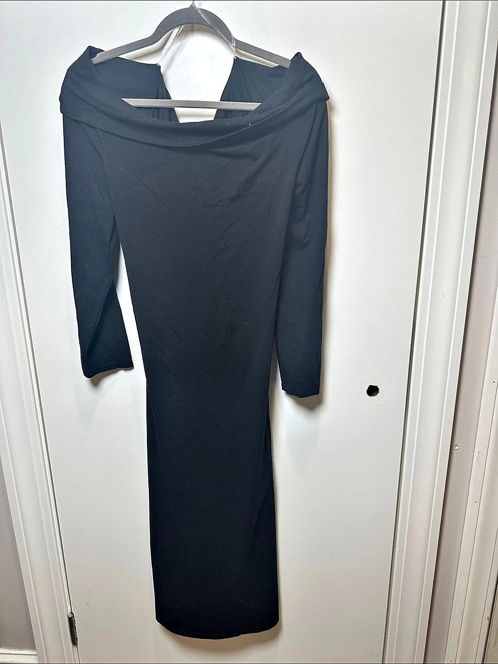 bobi Los Angeles Long Sleeve Maxi Dress in Black Size Medium (55)